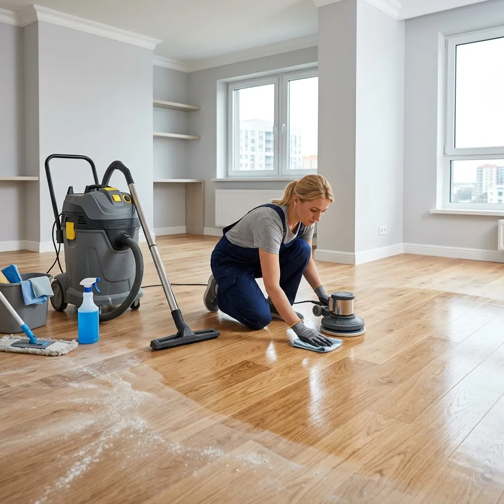A Zerago cleaner polishing a freshly cleaned floor